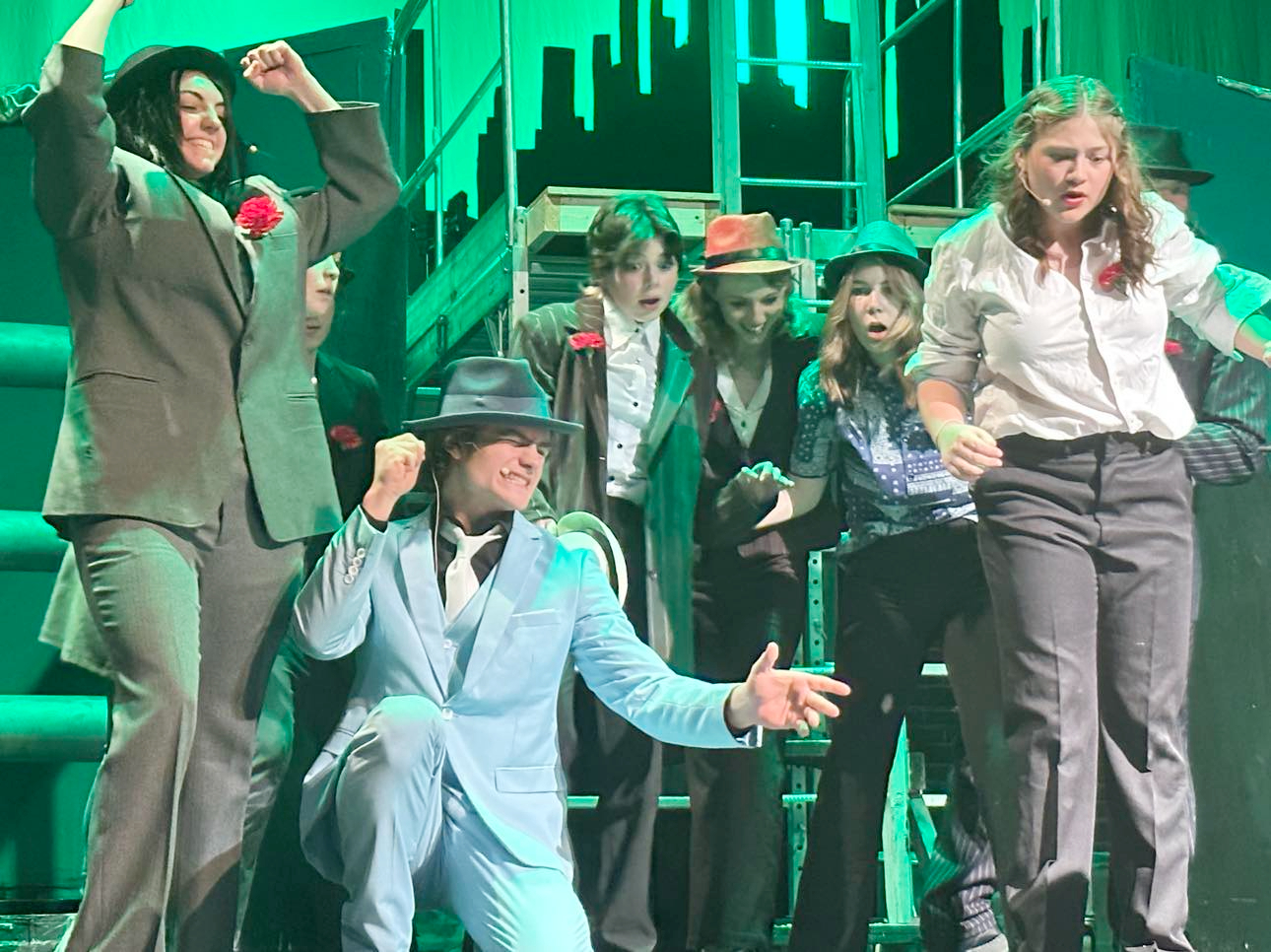 FORT KENT, Maine – June 1, 2023 – Valley Unified students proved multi-talented during an opening night performance of the musical Guys and Dolls at Fox Auditorium on Thursday. (Jessica Potila | St. John Valley Times)