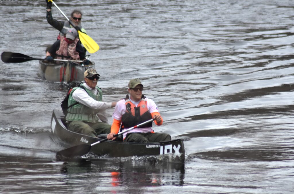 Stellar conditions for County river race draw seasoned paddlers